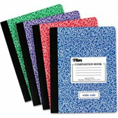 TOPS PRODUCTS COMPOSITION BOOK W/HARD COVER, WIDE RULE, 9-3/4 X 7-1/2, WHITE, 100 SHEETS/PAD 63794